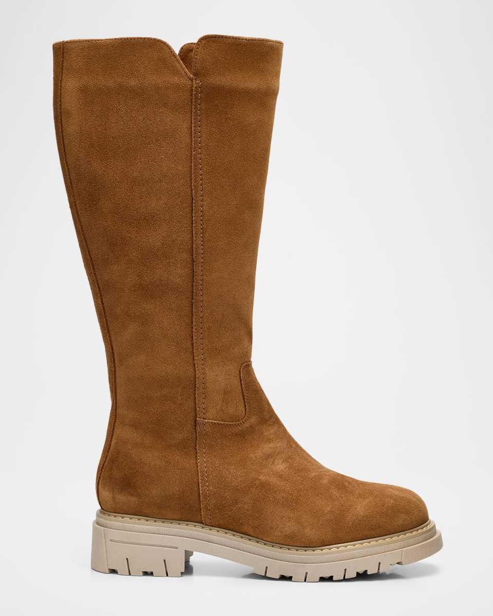 Dimitri Shearling-Lined Waterproof Suede Knee-High Boots